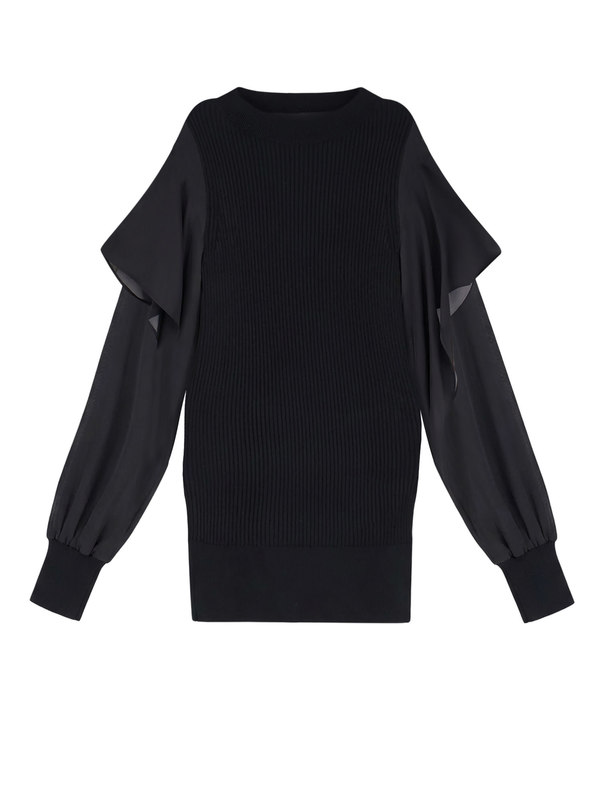 sacai Cotton Sweater - Black