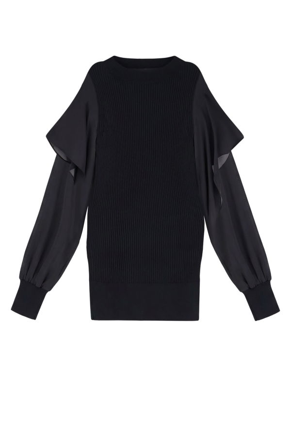 sacai Cotton Sweater - Black