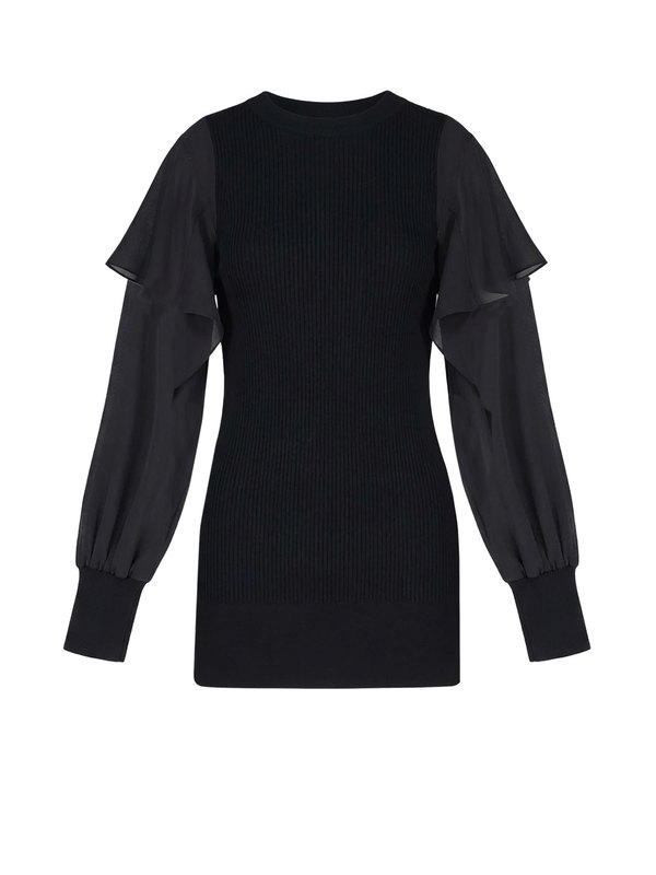 sacai Cotton Sweater - Black
