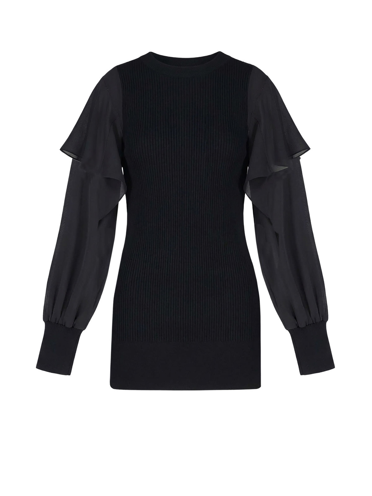 sacai Cotton Sweater - Black - Image 2 of 3