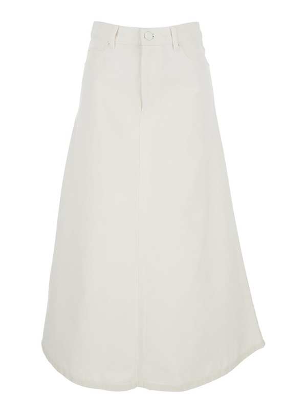 Ami Alexandre Mattiussi Long Denim Skirt - White