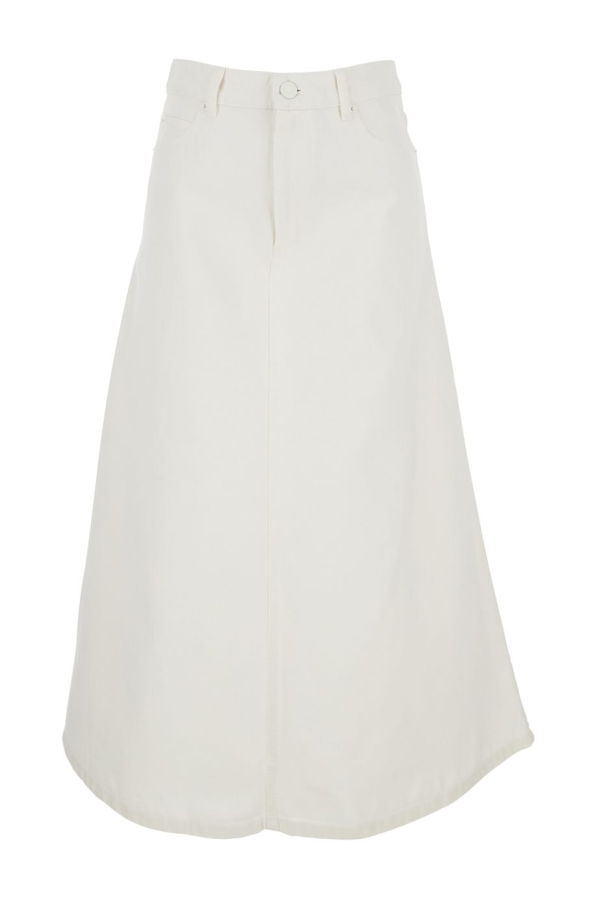 Ami Alexandre Mattiussi Long Denim Skirt - White