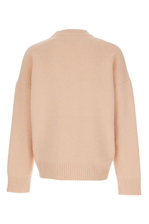 Ami Alexandre Mattiussi ADC Embroidery Wool-Blend Crewneck Sweater - Pink