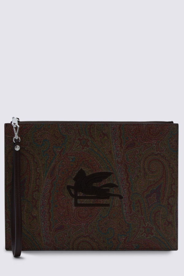 Etro Paisley Zipped Pouch - Arnica