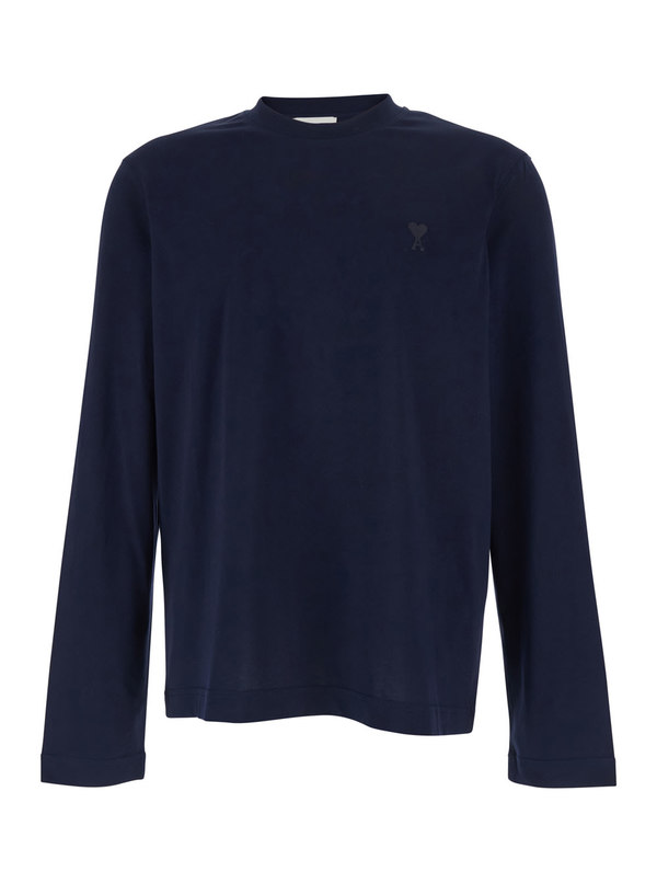 Ami Alexandre Mattiussi ADC Embroidery Long-Sleeve Tee - Blue