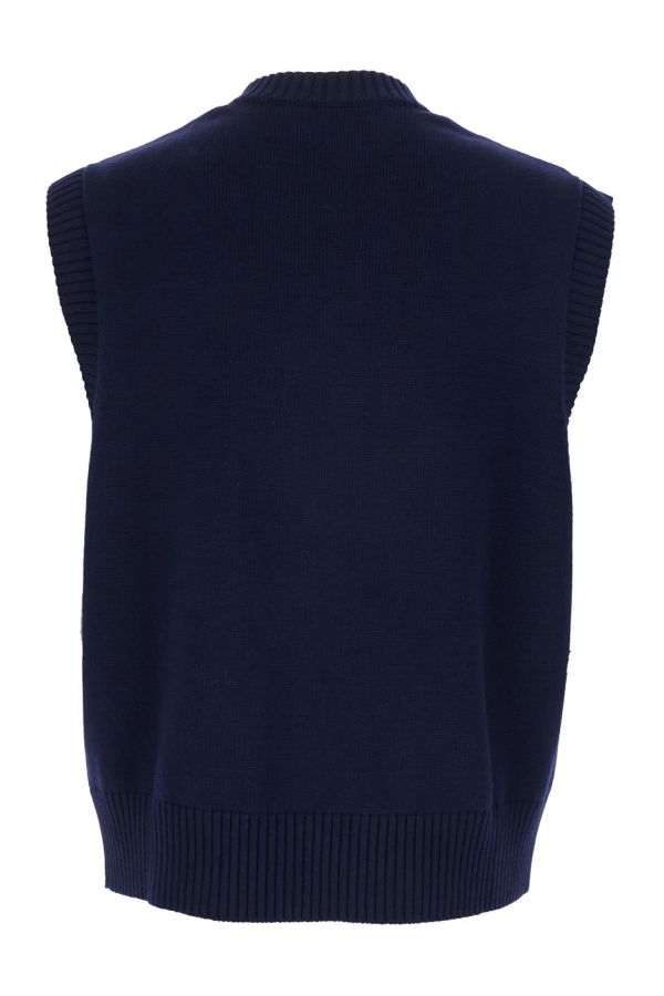 Ami Alexandre Mattiussi V-Neck Vest With Logo - Blue