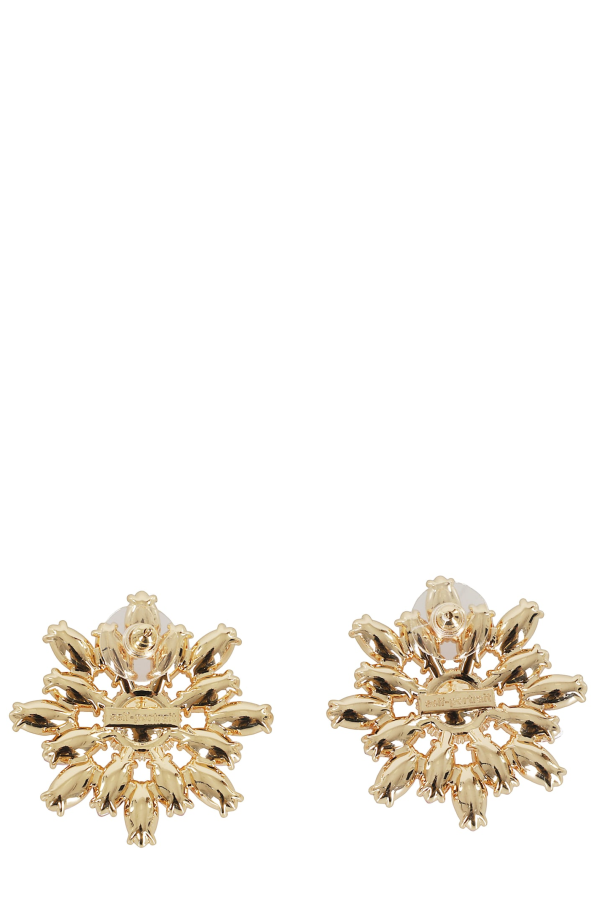 Self-Portrait Pink Crystal Flower Earrings - Pink