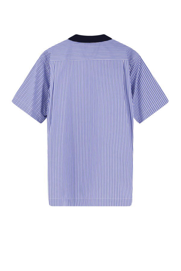 sacai Striped Fabric Polo Shirt - Blue Stripe