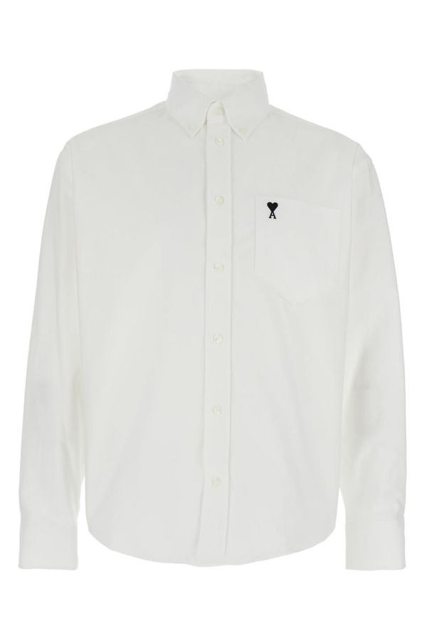 Ami Alexandre Mattiussi Shirt With Logo On The Front In Cotton Shirt - White