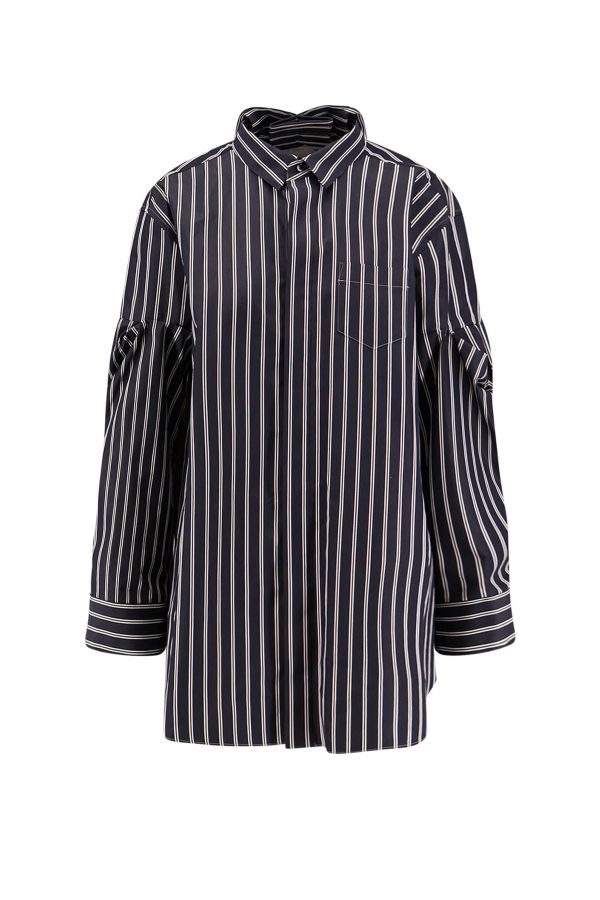 sacai Oversize Striped Shirt - Navy Stripe