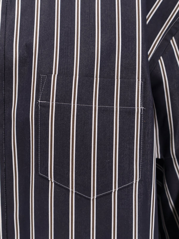 sacai Oversize Striped Shirt - Navy Stripe