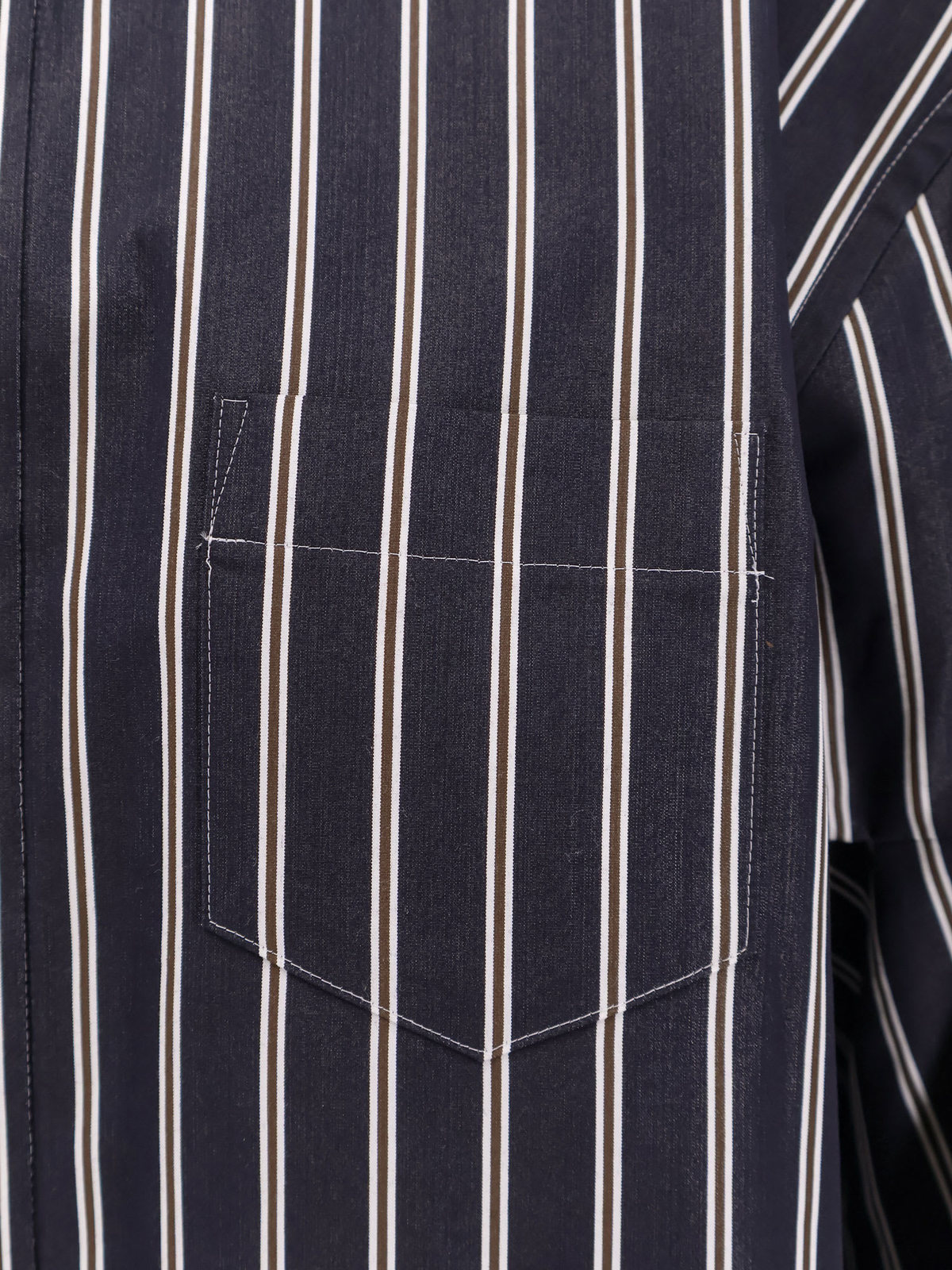 sacai Oversize Striped Shirt - Navy Stripe - Image 3 of 3