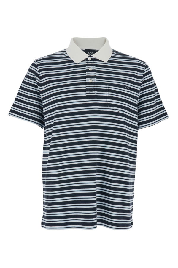 A.P.C. Horizontal Striped Motif Cotton Polo Shirt - Multicolor