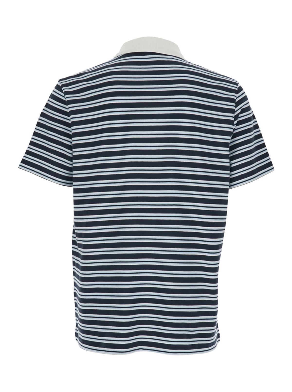 A.P.C. Horizontal Striped Motif Cotton Polo Shirt - Multicolor - Image 2 of 3