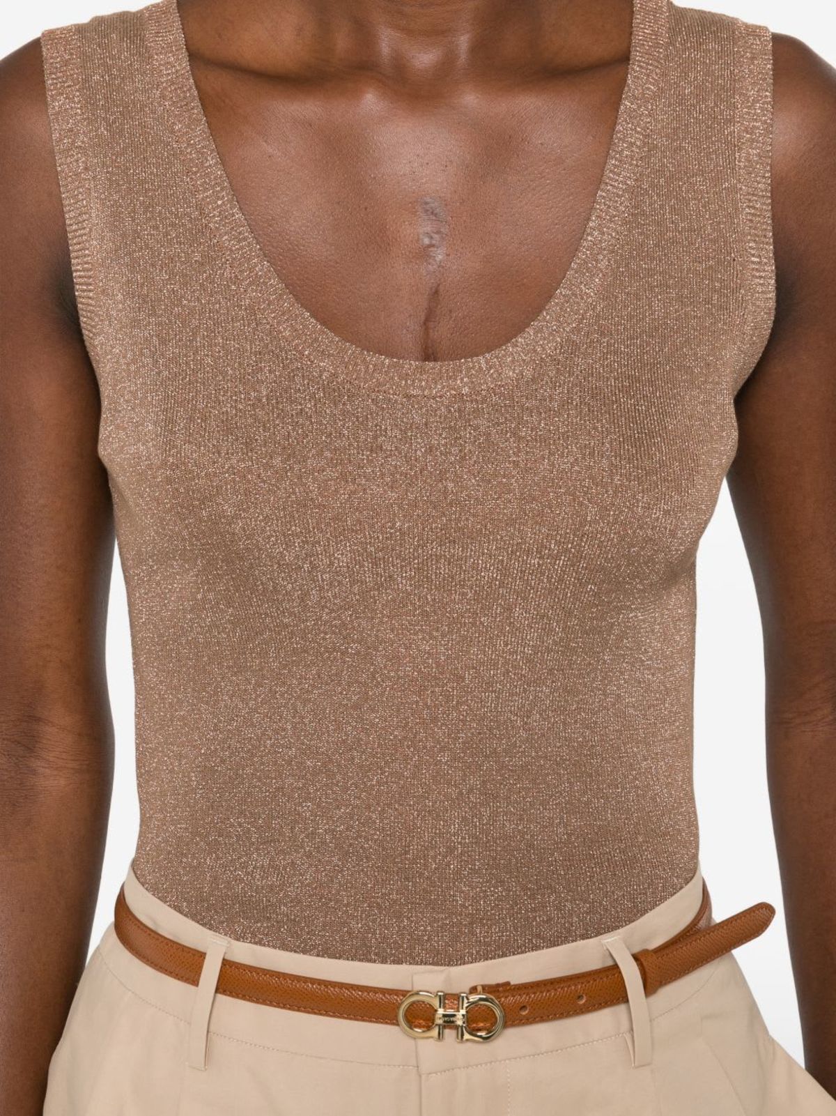 Fabiana Filippi Tank Top - Brown - Image 2 of 5