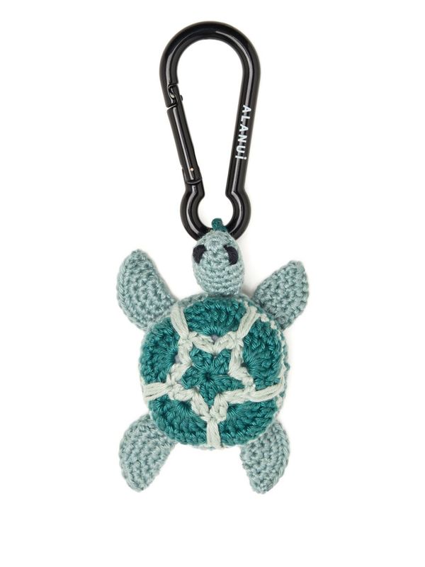Alanui Turtle Crochet Keyring - Clear Blue