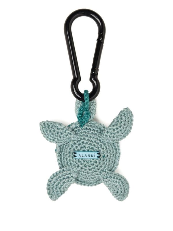 Alanui Turtle Crochet Keyring - Clear Blue
