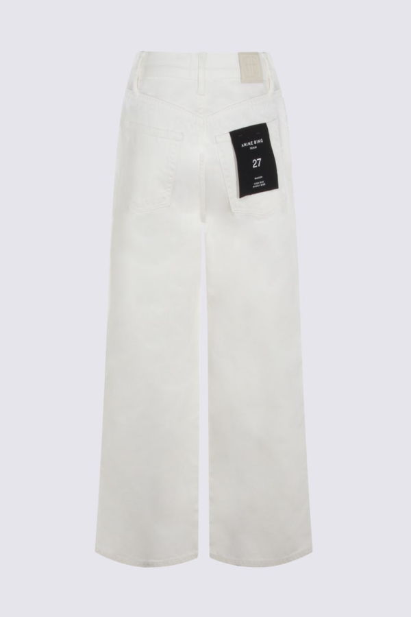 Anine Bing White Cotton Jeans - Beige