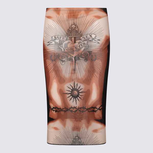 Jean Paul Gaultier Brown Skirt - Nude/Brown/Black