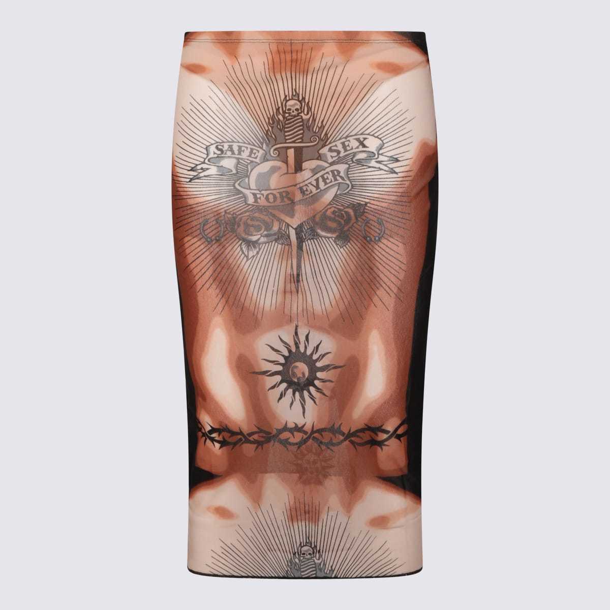 Jean Paul Gaultier Brown Skirt - Nude/Brown/Black - Image 1 of 3