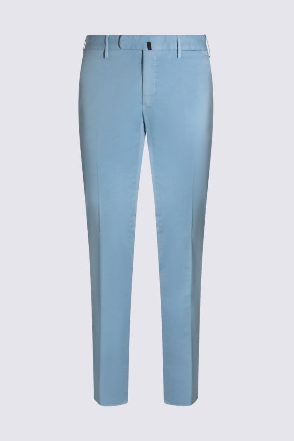 Incotex Light Blue Cotton Pants - Blue