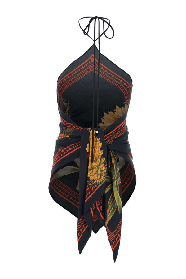 Blumarine All-Over Floral Knot Top - Multicolor