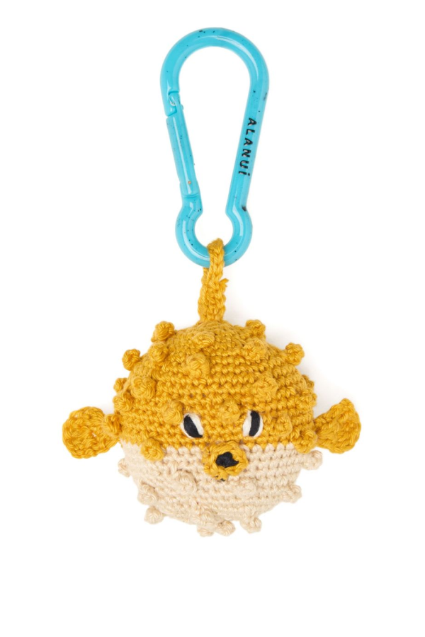 Alanui Puffer Fish Crochet Keyring - Yellow