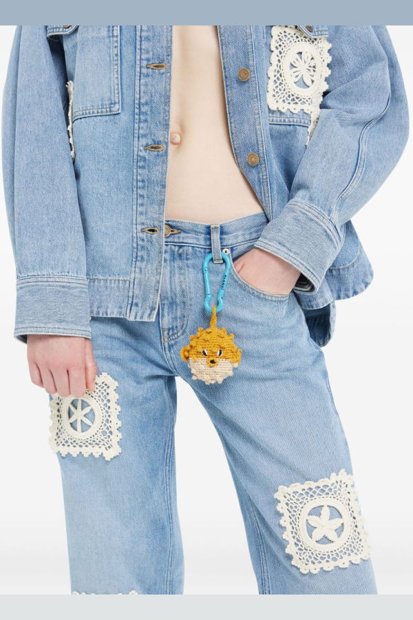 Alanui Puffer Fish Crochet Keyring - Yellow