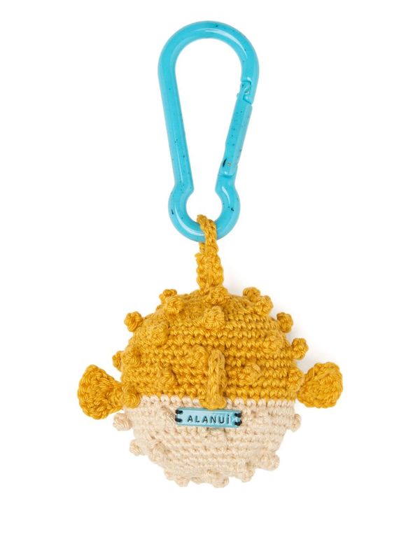 Alanui Puffer Fish Crochet Keyring - Yellow
