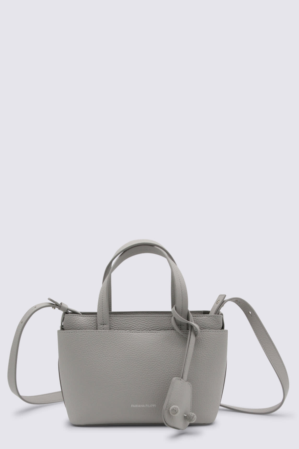 Fabiana Filippi Grey Leather Tote - Gray