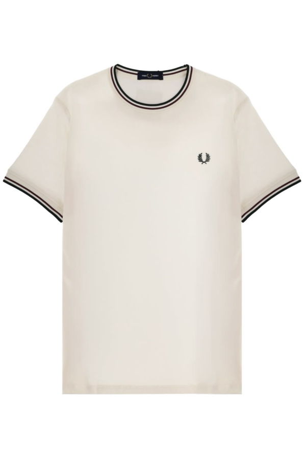 Fred Perry T-Shirt With Logo Tee - Ivory
