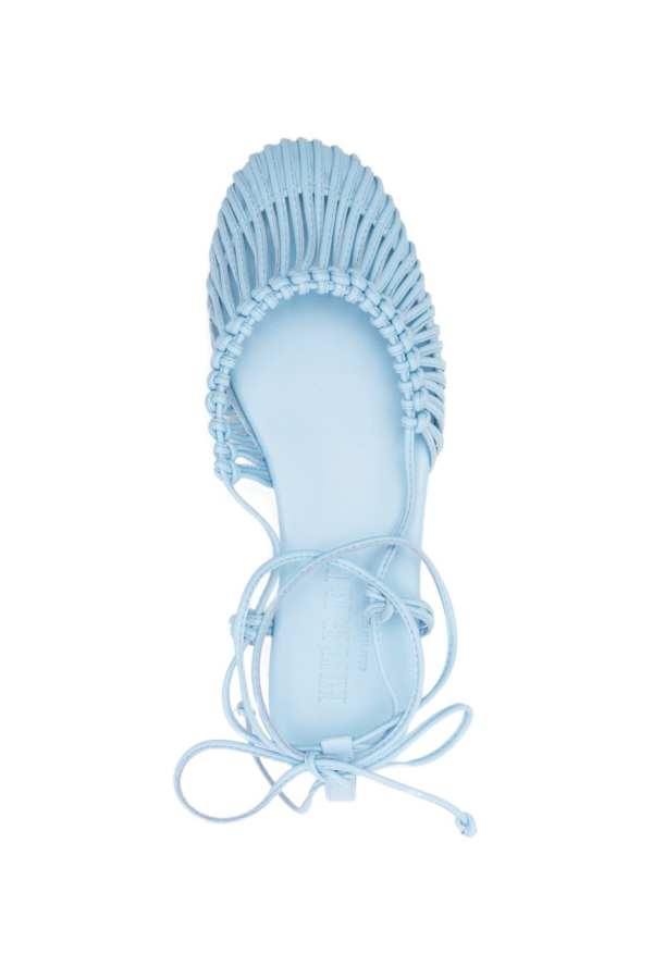 Hereu Mantera Leather Ballets Flat Shoes - Clear Blue
