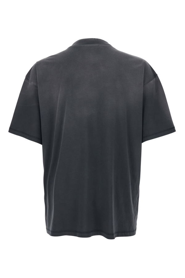 Represent Logo Front Faded Cotton T-Shirt - Black