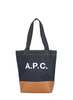 A.P.C. Axel Small Tote Bag - Blue/Brown - Thumbnail 1