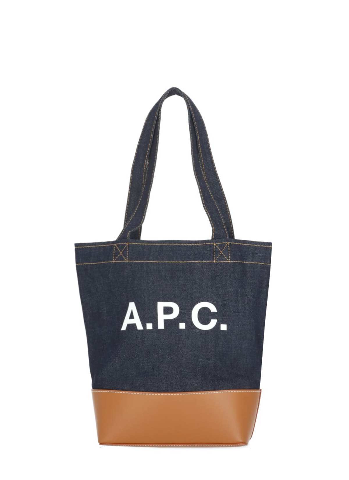 A.P.C. Axel Small Tote Bag - Blue/Brown - Image 1 of 5