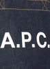 A.P.C. Axel Small Tote Bag - Blue/Brown - Thumbnail 4