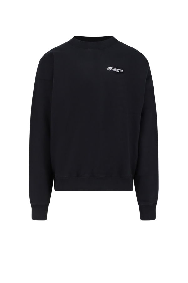 Off-White Cotton Sweatshirt - Black