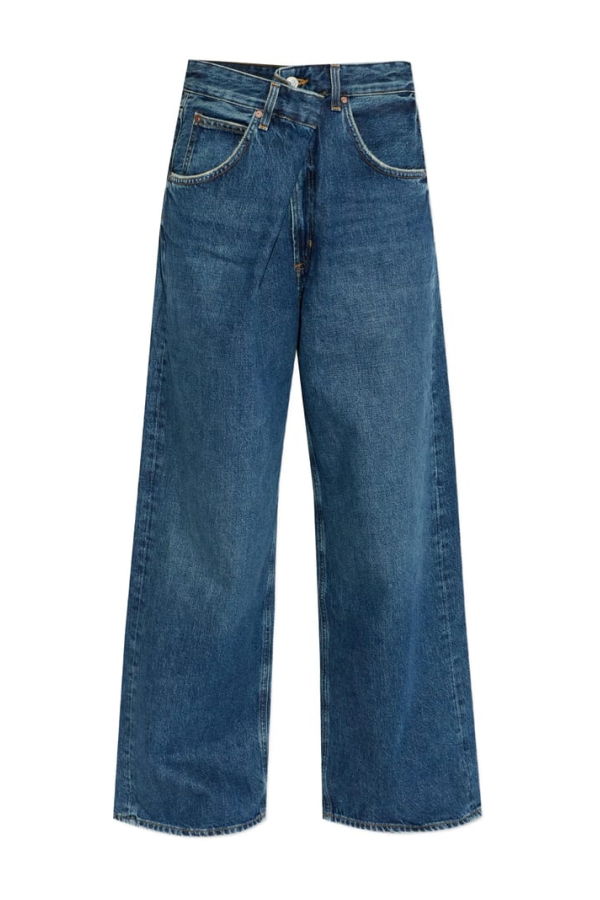 AGOLDE High Waist Wide Leg Jeans - Blue