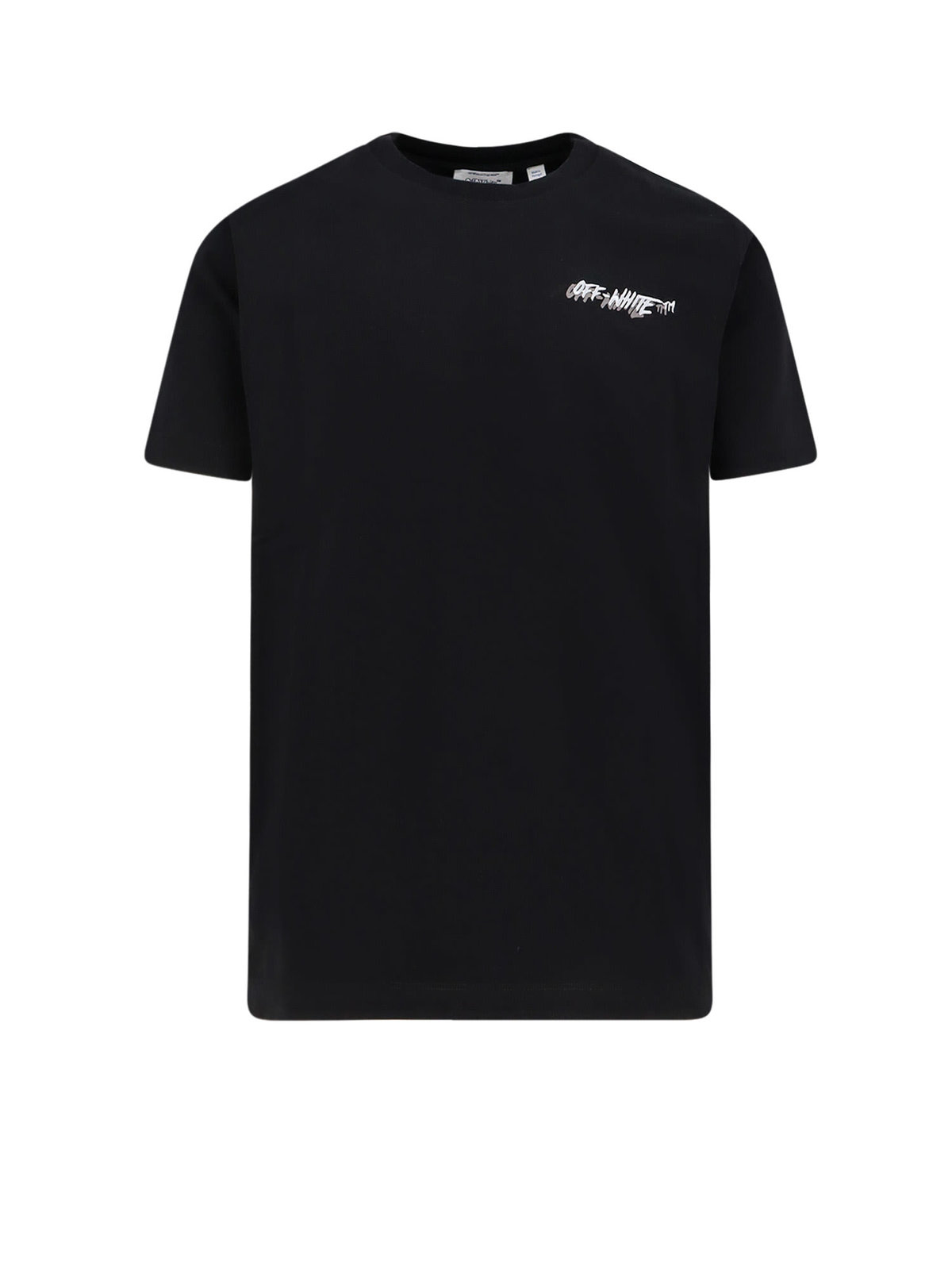 Off-White Cotton Tee - Black - Image 1 of 3