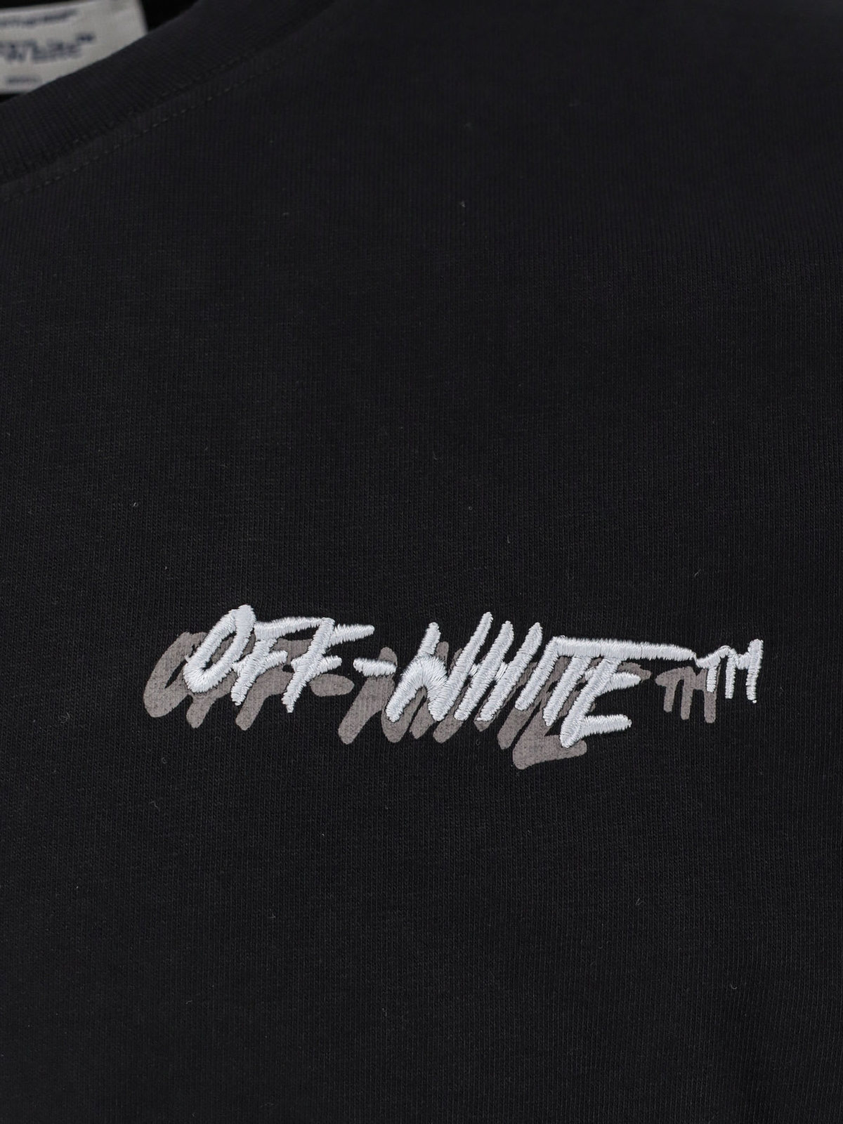 Off-White Cotton Tee - Black - Image 3 of 3