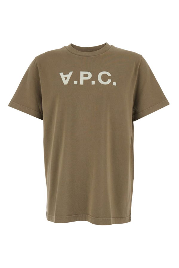 A.P.C. Crewneck Logo T-Shirt - Brown