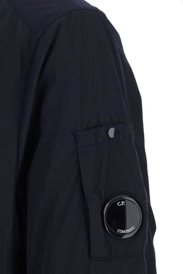 C.P. Company Jacket With Classic Collar And Logo Plaque In Tech Fabric Jacket - Blue