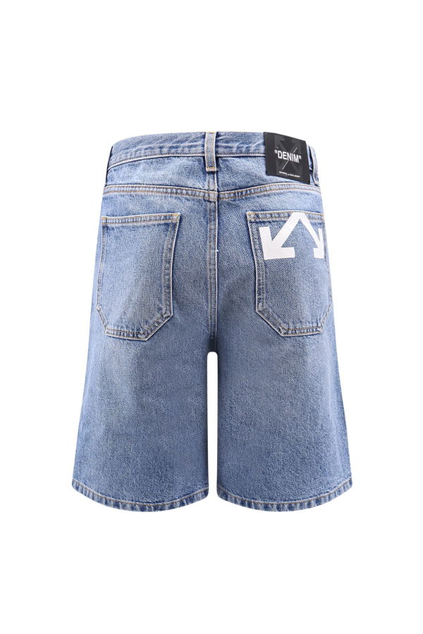 Off-White Half Arrow Denim Shorts - Medium Blue