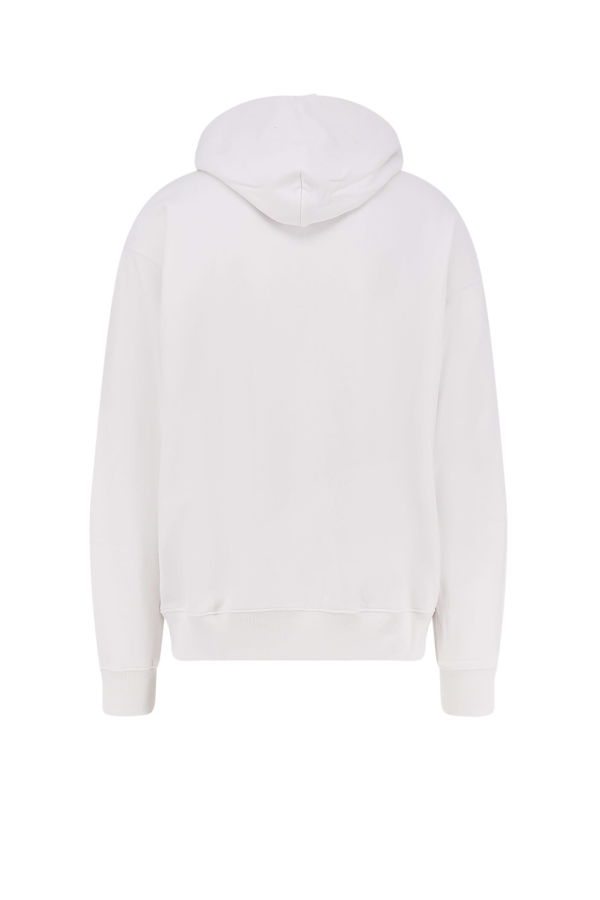 Off-White Cotton Sweatshirt With Frontal Logo Print - White