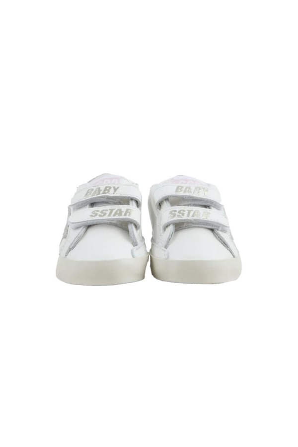 KIDS Golden Goose Glitter Star Sneakers - White
