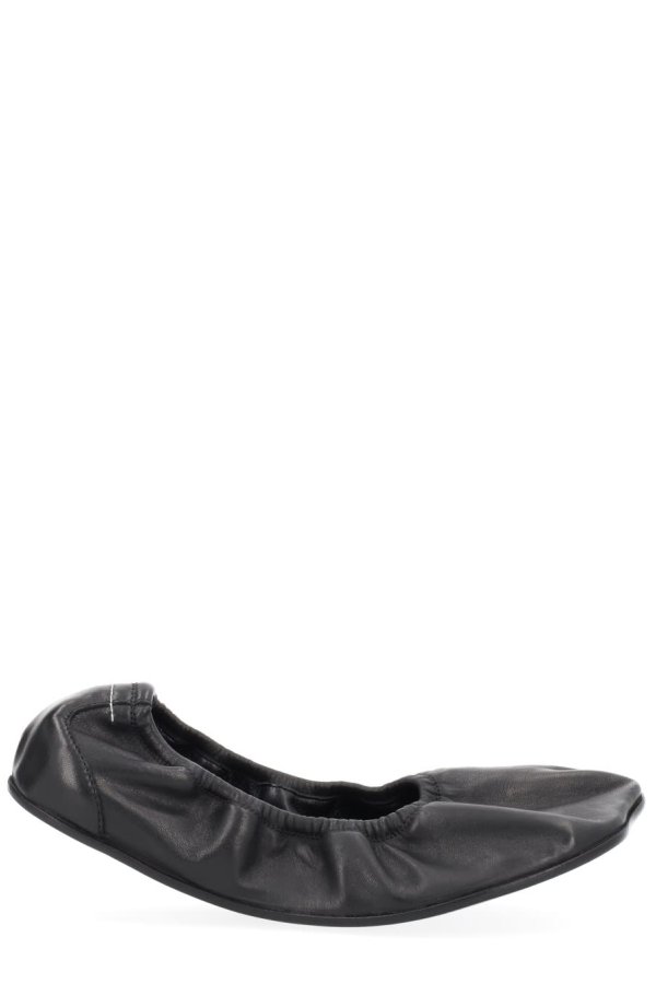 MM6 Maison Margiela Leather Ballerina Flat Shoes - Black