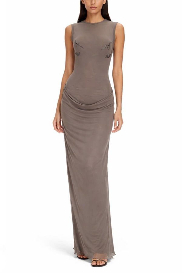 Jean Paul Gaultier Needles Long Dress - Gray