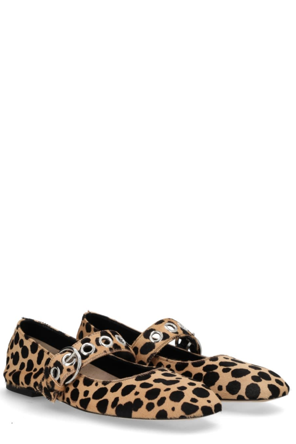 aeydē Uma Mary-Jane With Eyelets Flats - Animalier