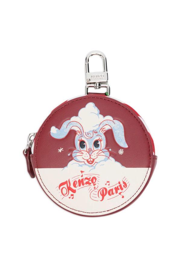 Kenzo Rabbit Graphic Round Wallet - Red/White