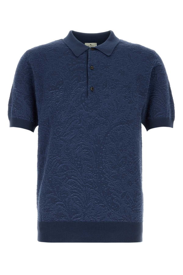 Etro Blue Cotton Polo Shirt - Blue